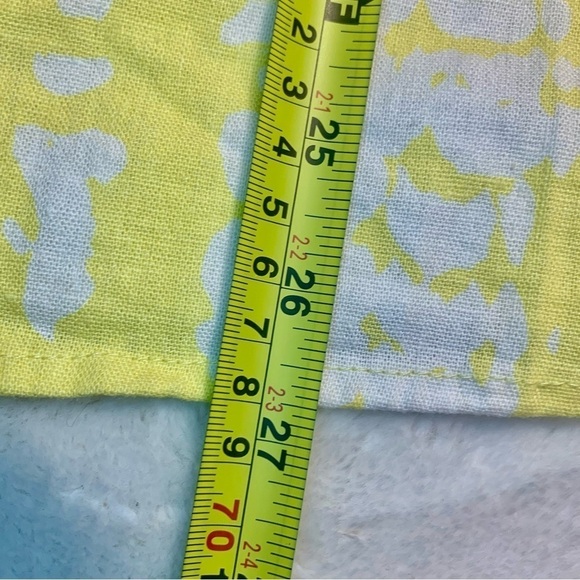 For Cynthia Linen Top XL Yellow White Blotchy Retro Keyhole Ties Linen Viscose - Picture 14 of 14